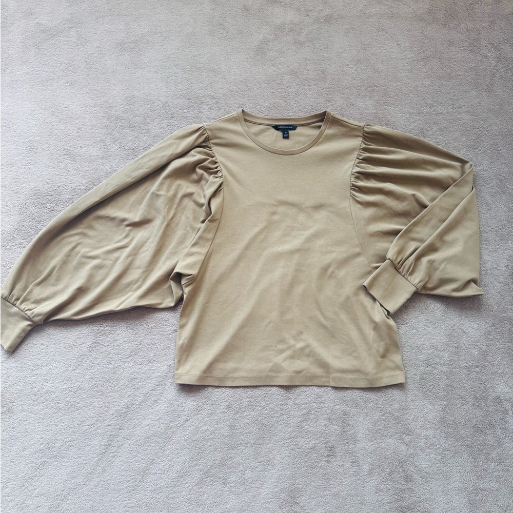 Banana Republic Camel Blouse with Balloon Sleeves